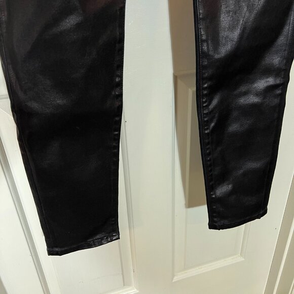 J Brand 31 NWOT Maria Black Coated Waxy Faux Leatherette Look Denim POSH51 - Picture 6 of 14